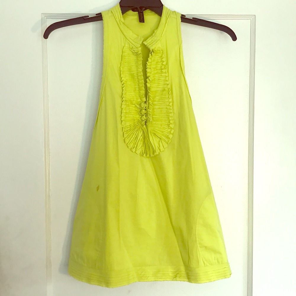 BCBG MaxAzria lime sleeveless dress shirt